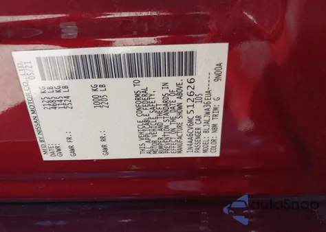 2021 Nissan Maxima Sv Xtronic Cvt из США, поврежденный, VIN 1N4AA6CV6MC512626